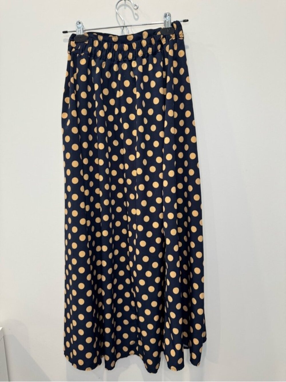 Korean Brand Navy Polka Dot Wrap Midi Skirt Size Small 0861 - Picture 5 of 5